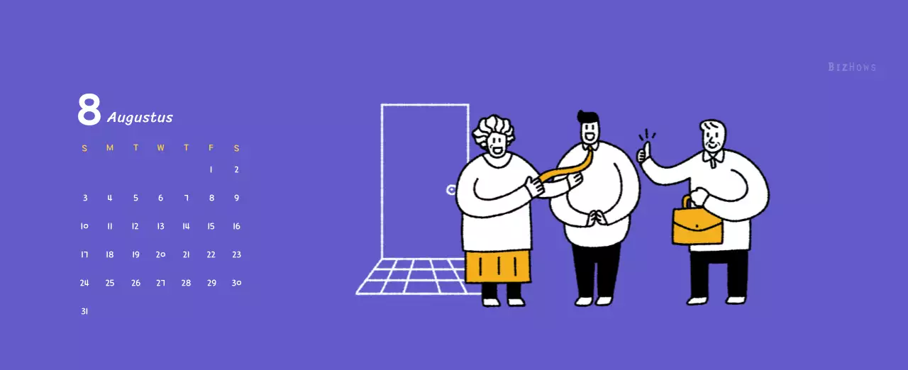 Nieuwjaarskalender met schattige illustraties