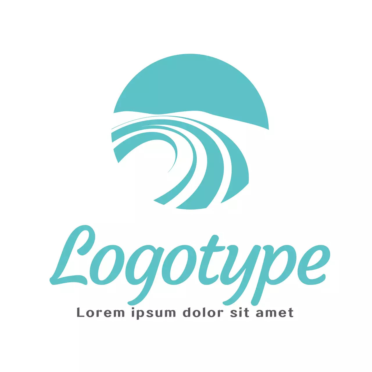 Teal Minimal Business Card Logo