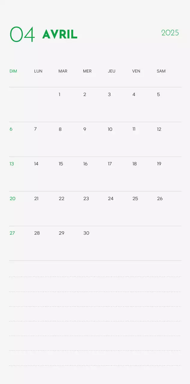 Un calendrier avec une photo de chiot et un message mignon dans une couleur verte.