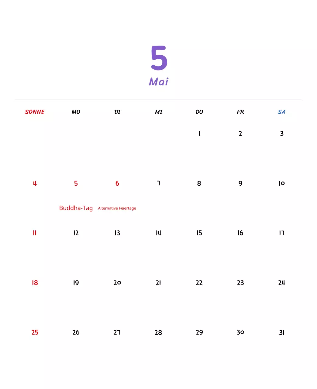 Neujahrskalender mit niedlichen Illustrationen