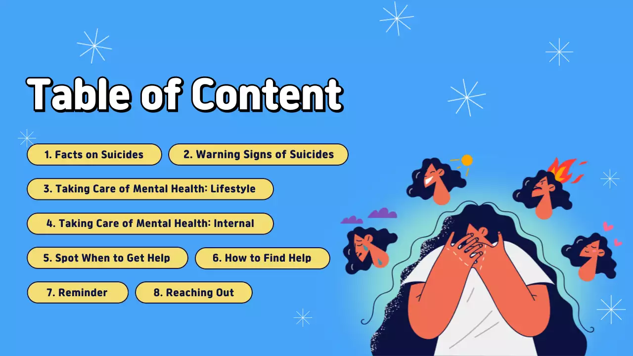 Blue Playful Illustrated Mental Health Matters Presentation