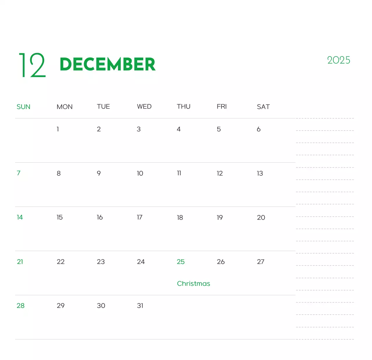 Một cuốn lịch có hình một chú chó và lời nhắn dễ thương màu xanh lục.