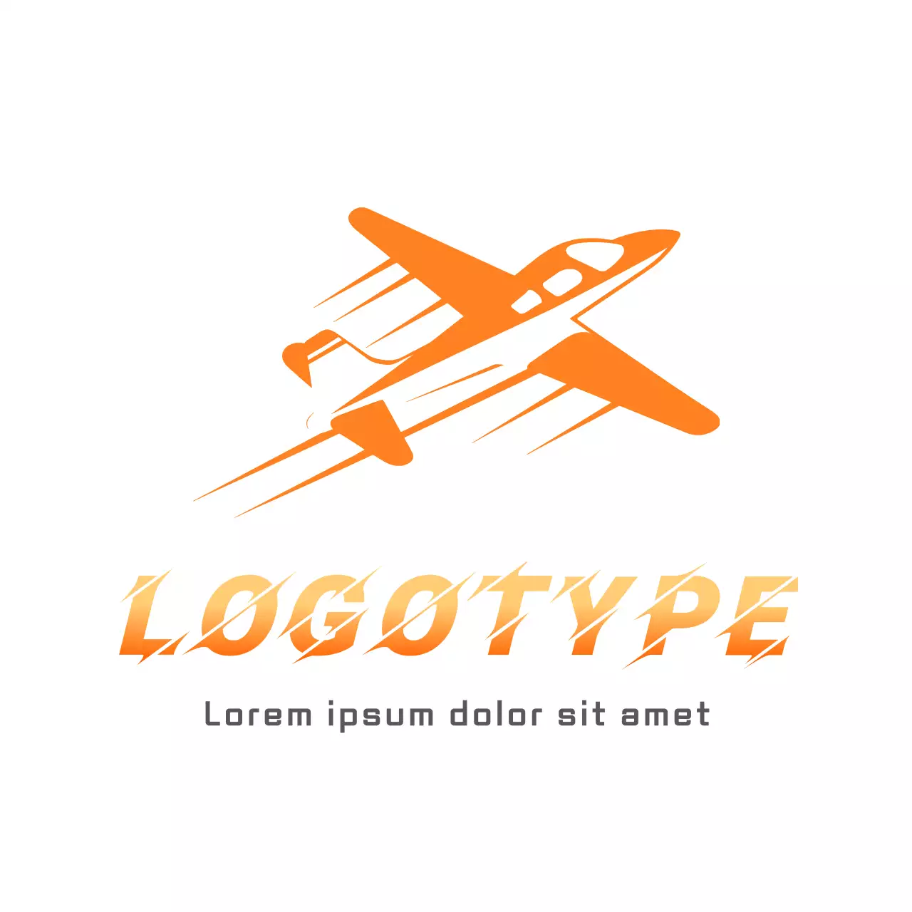 Orange Modern Airplane Design Logo