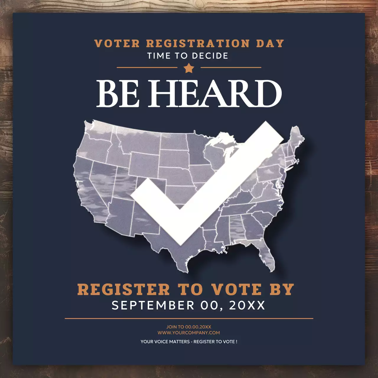 Navy Classic Voter Registration Announcement Social Media Post