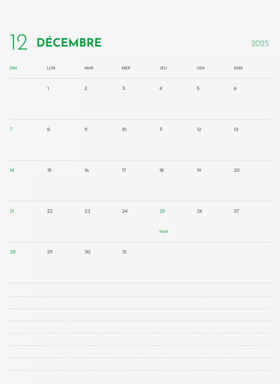 Un calendrier avec une photo de chiot et un message mignon dans une couleur verte.