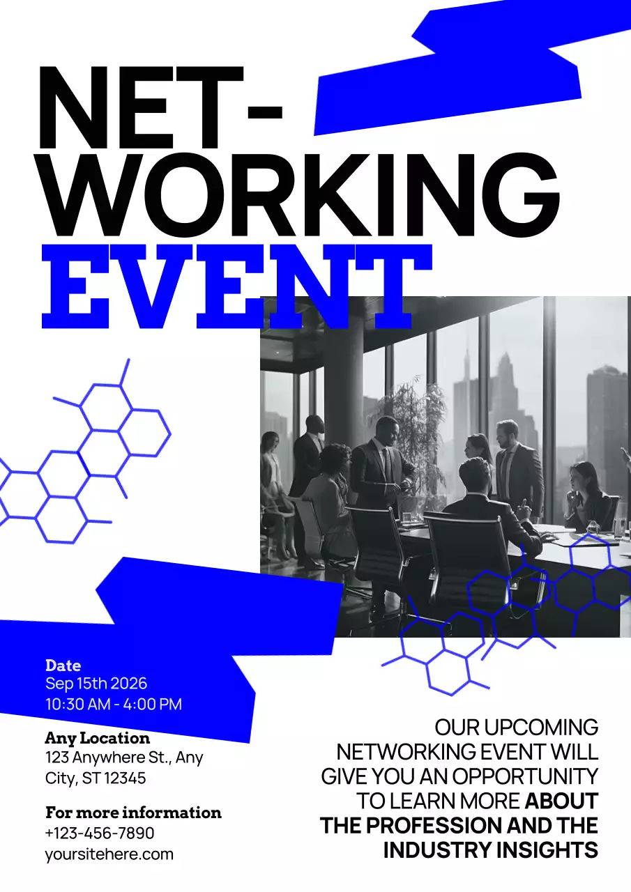 Blue Modern Networking Event Invitation Poster