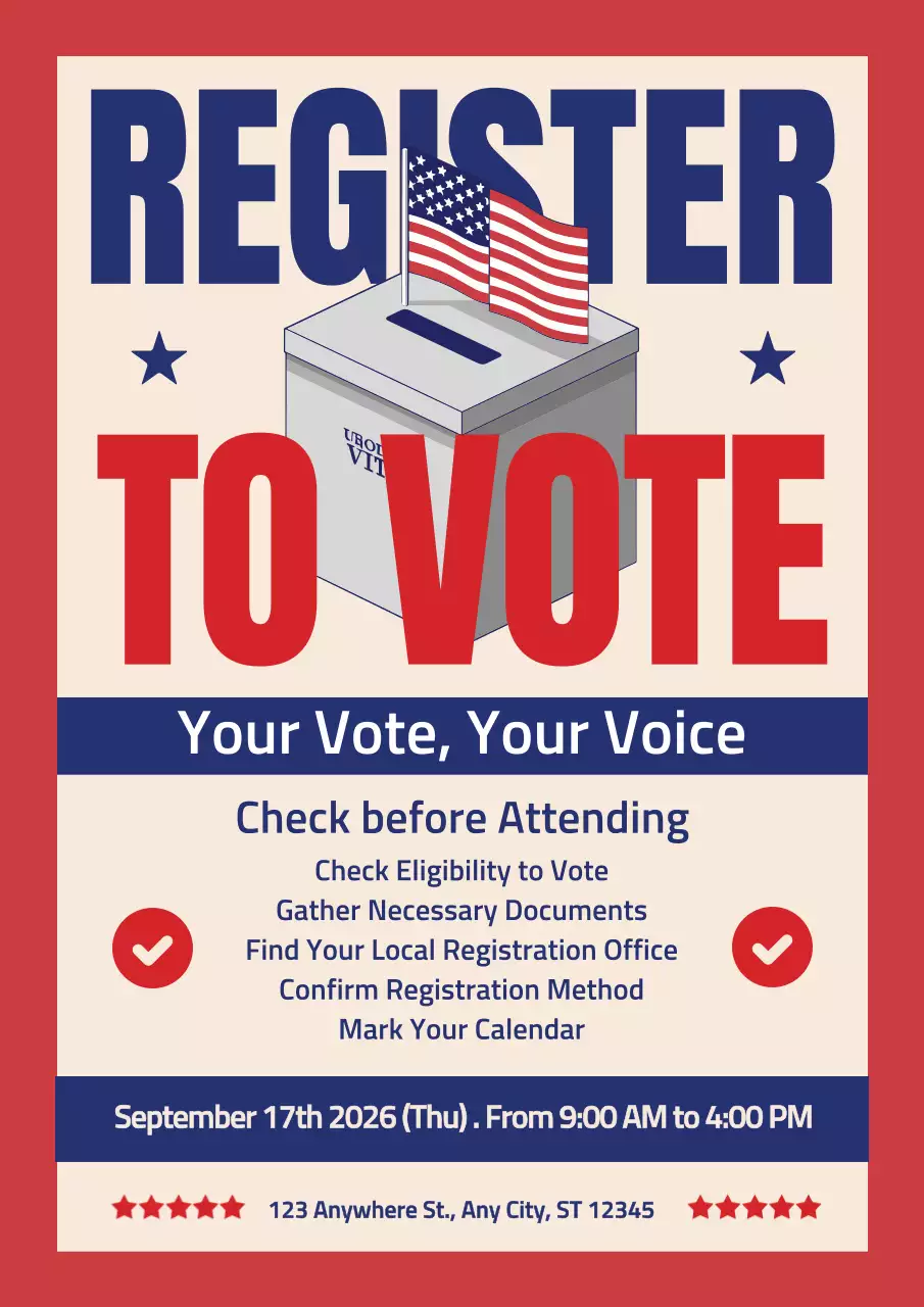 Red Classic Voting Announcement Poster