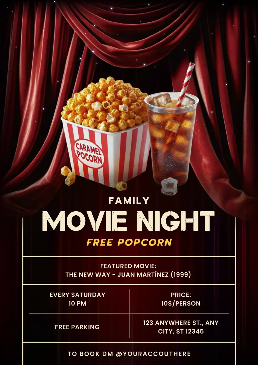 Red Retro Movie Event Promotion Poster