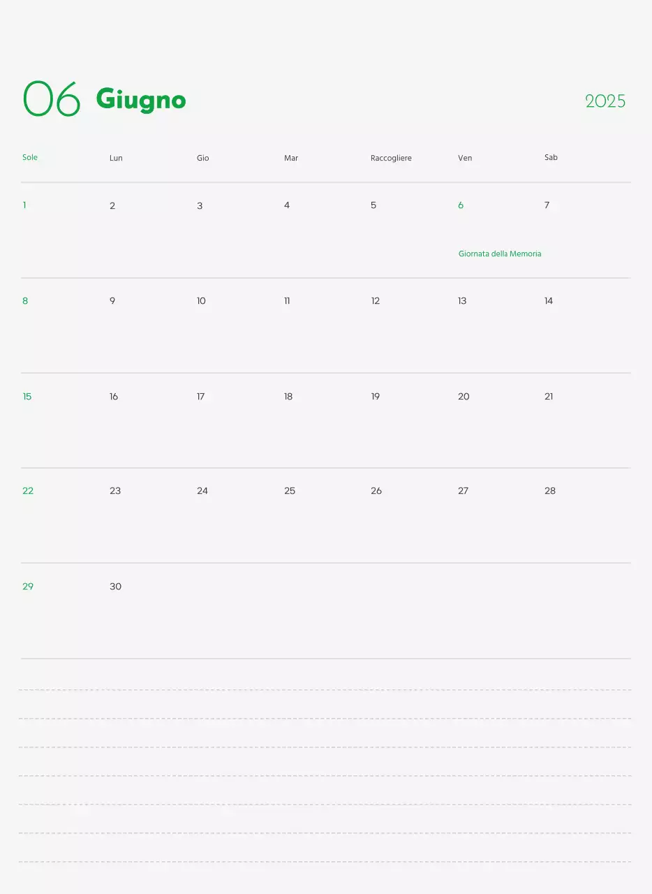 Un calendario con la foto di un cucciolo e un simpatico messaggio in colore verde.