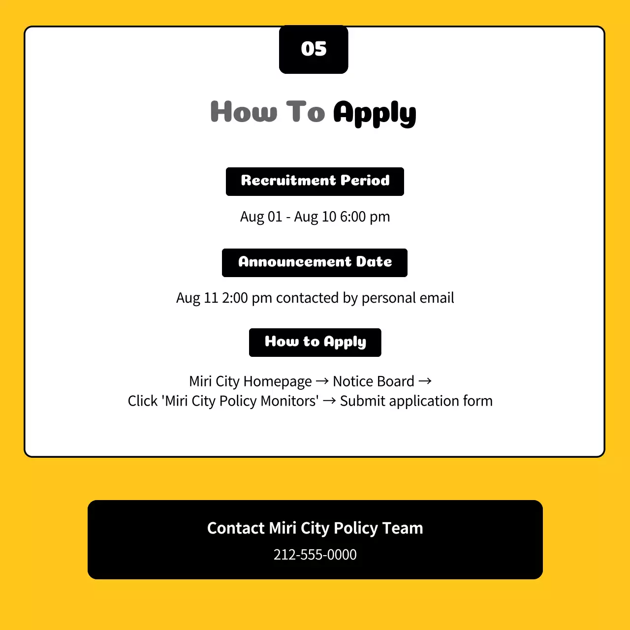 Yellow Modern Recruitment Announcement Instagram Carousel