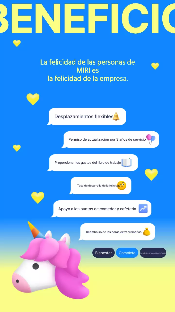 Un bonito anuncio de contratación en azul y amarillo