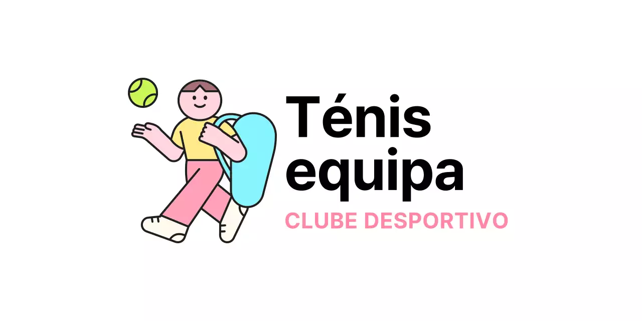 Um logótipo para um clube com uma personagem engraçada a jogar ténis.