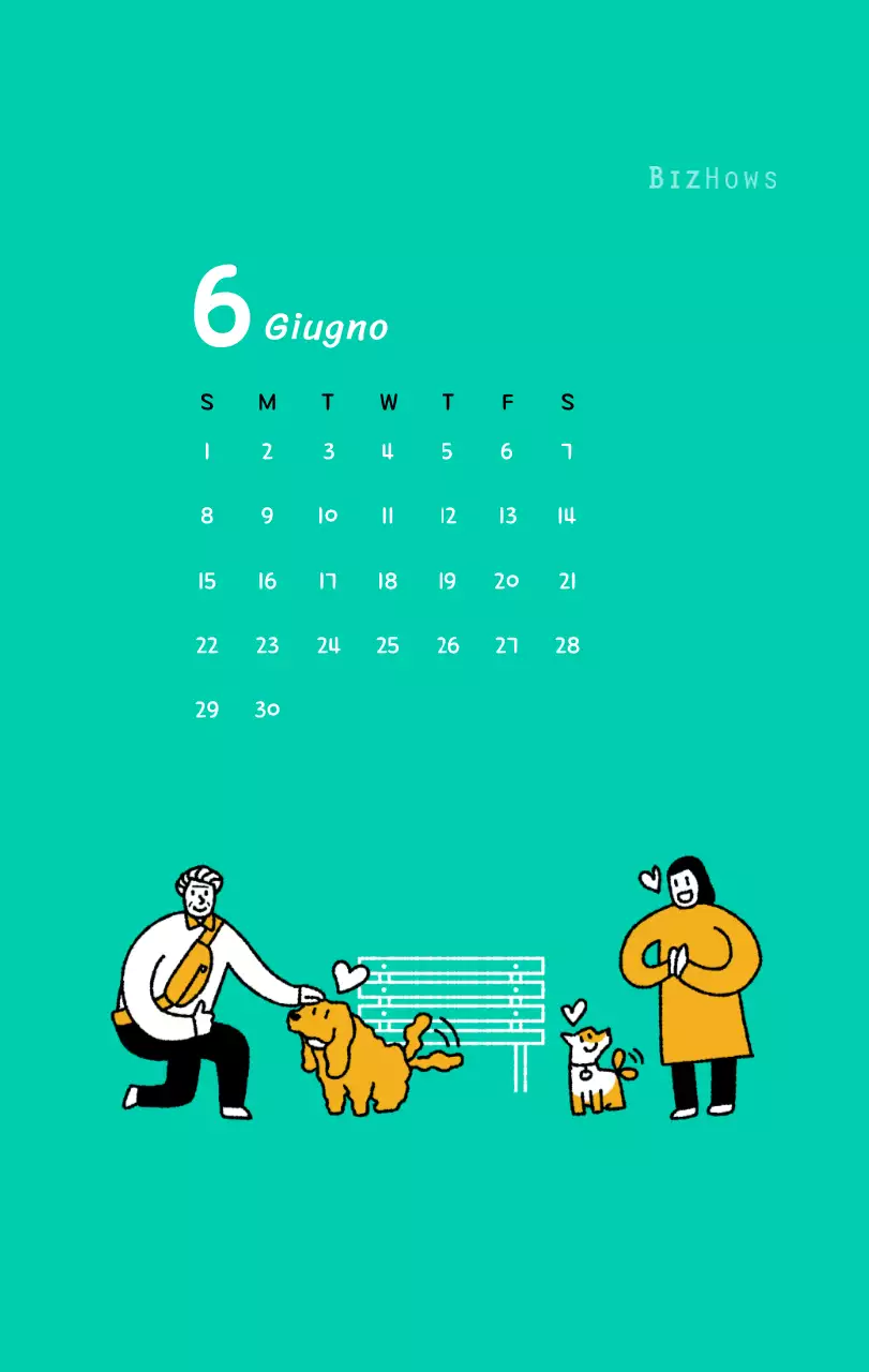 Calendario di Capodanno con simpatiche illustrazioni
