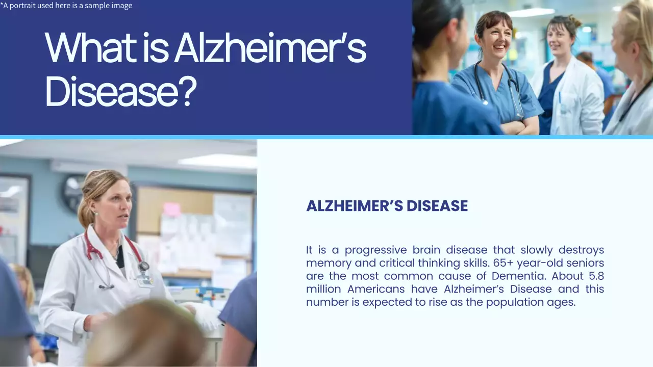 Blue Professional Alzheimer's Guide Presentation