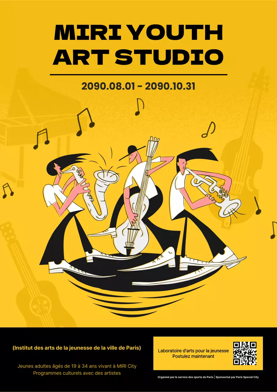 Promouvoir des spectacles musicaux en jaune et noir