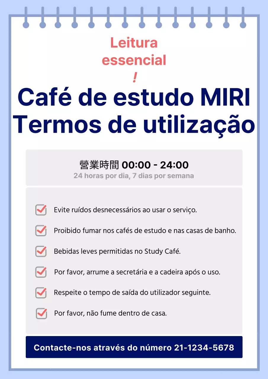 Café de estudo moderno, vermelho e azul, no centro da cidade