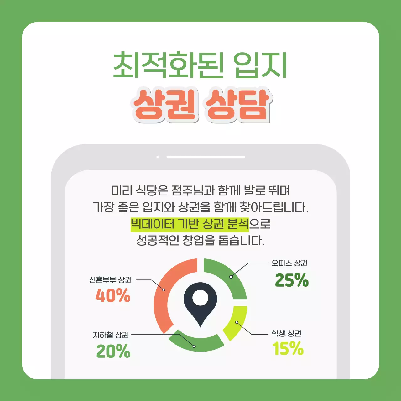 연두배경의 트렌드한 프렌차이즈 창업 홍보