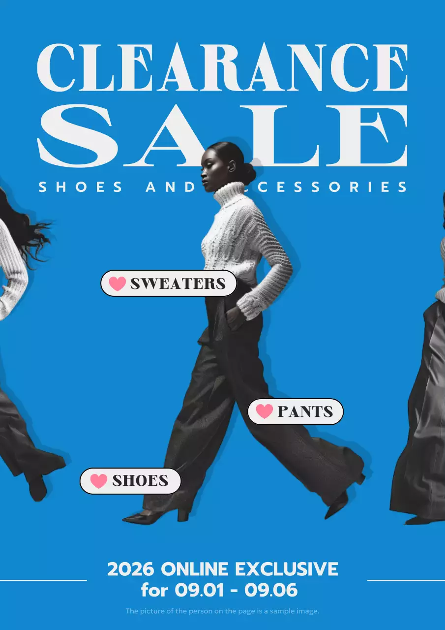 Blue Trendy Fashion Promotion Poster