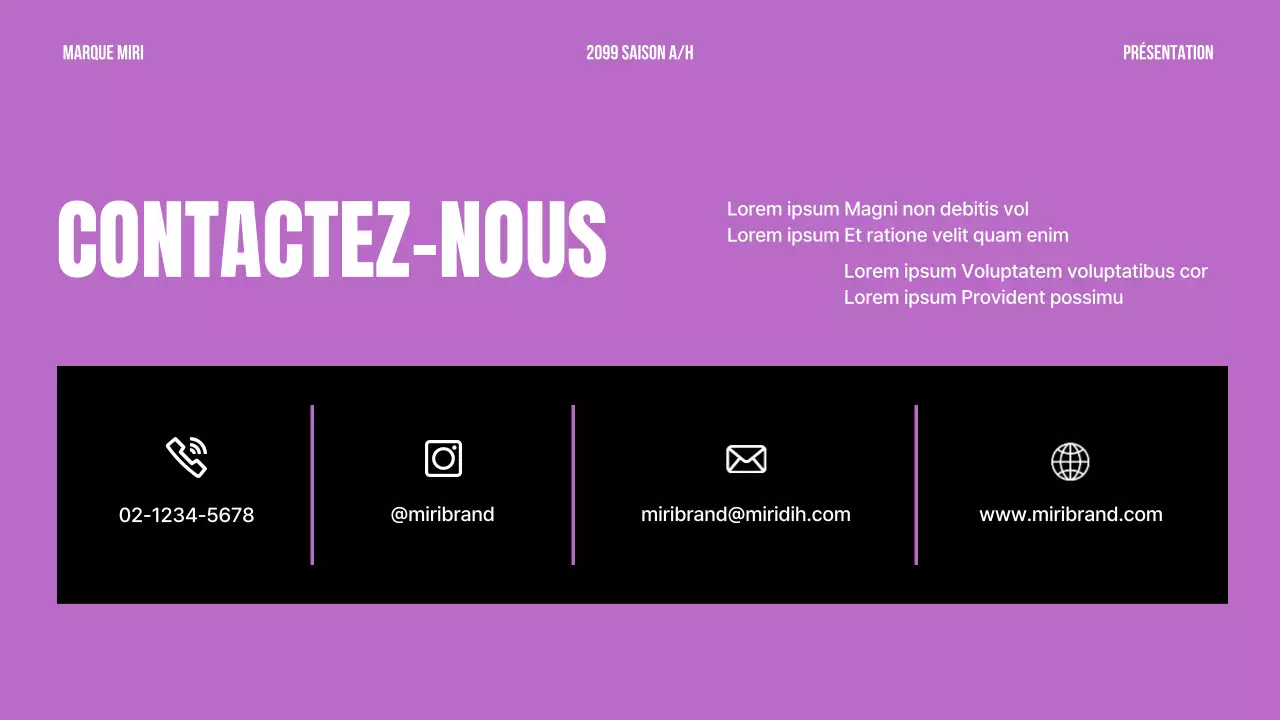 Une déclaration de marque simple en noir et violet