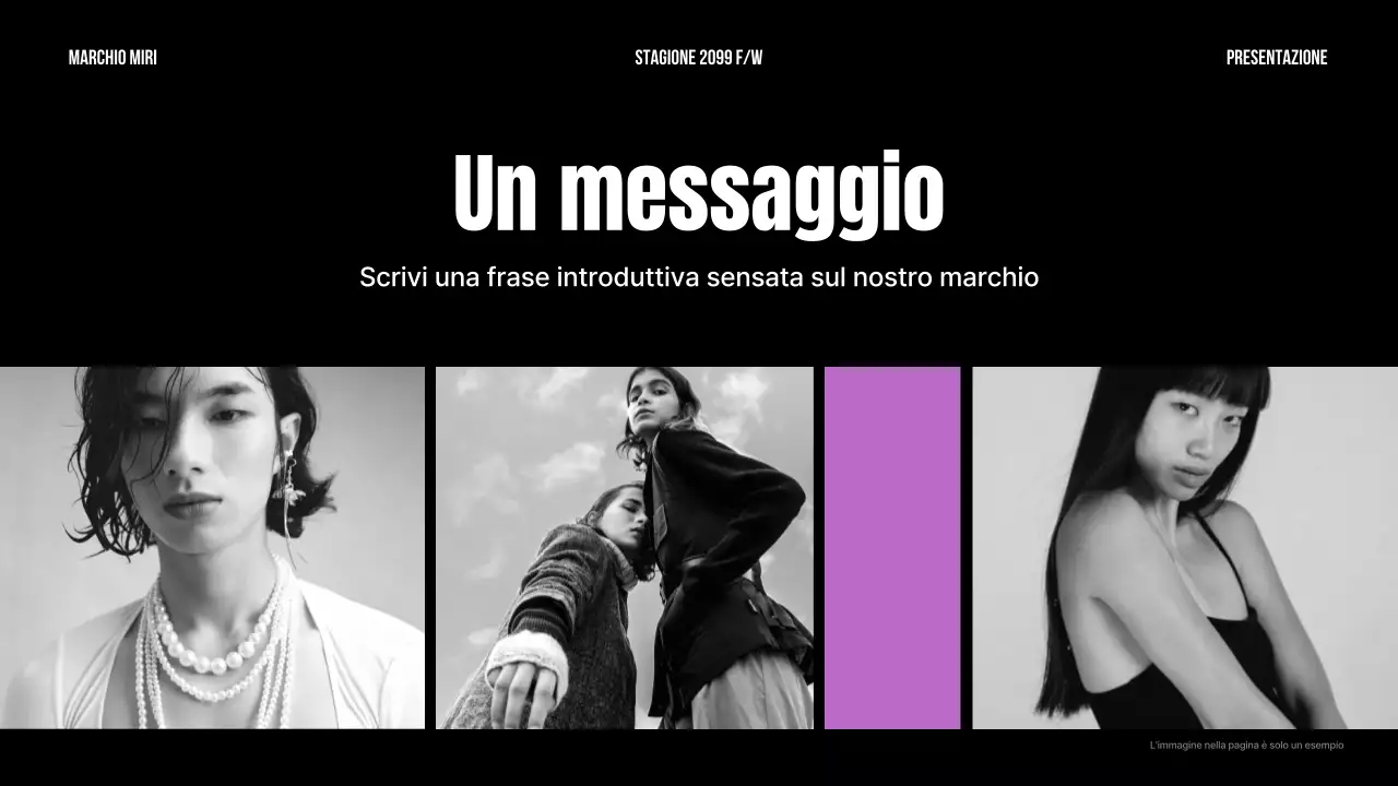 Una semplice dichiarazione del marchio in nero e viola