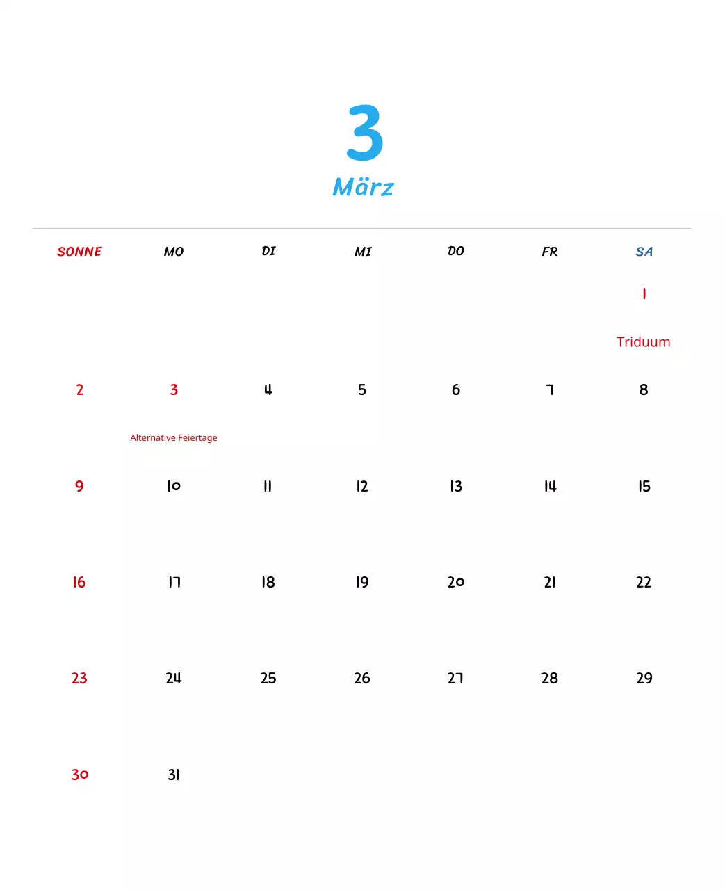 Neujahrskalender mit niedlichen Illustrationen