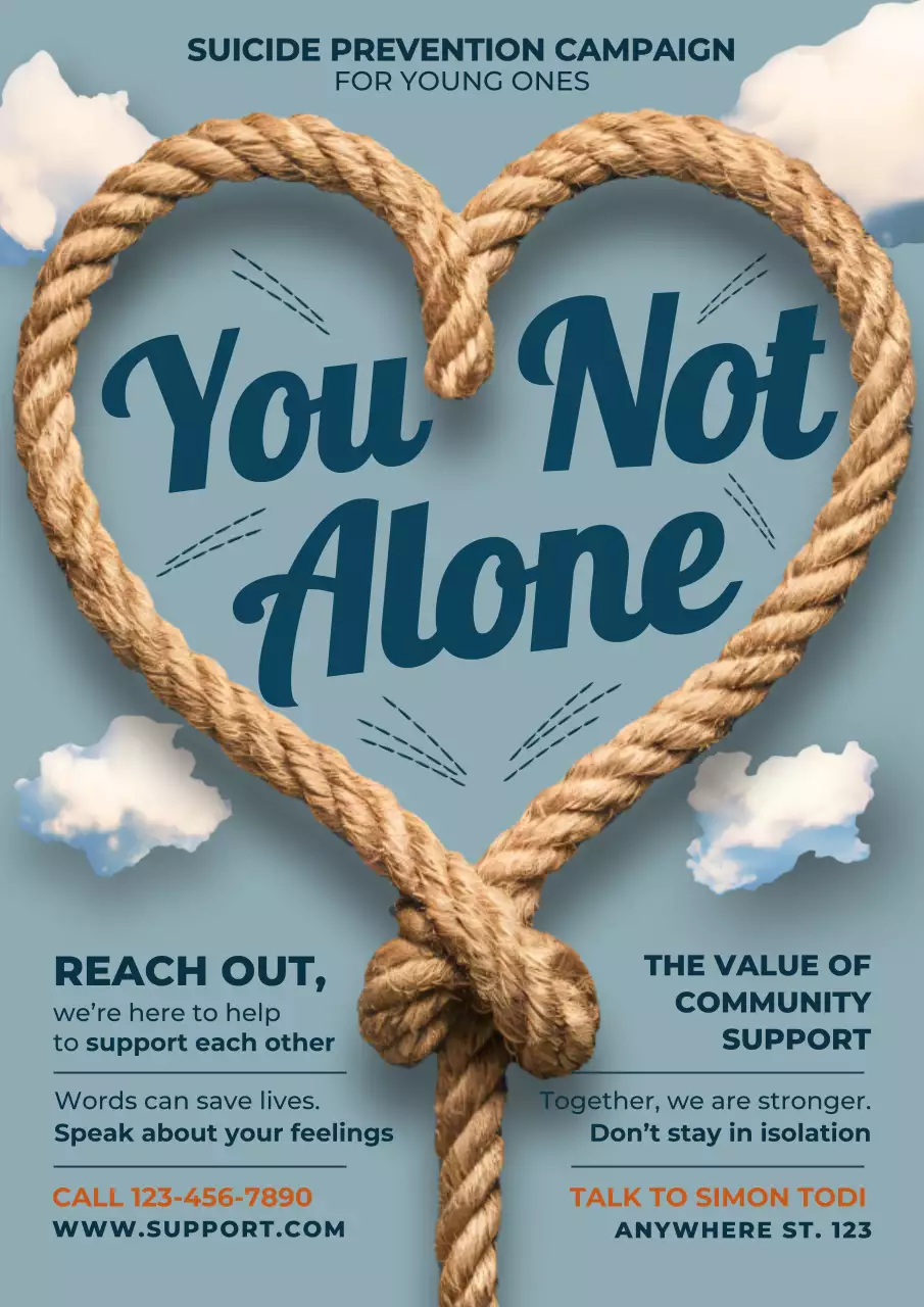 Blue Modern Mental Health Announcement Poster