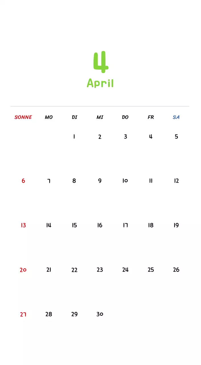 Neujahrskalender mit niedlichen Illustrationen