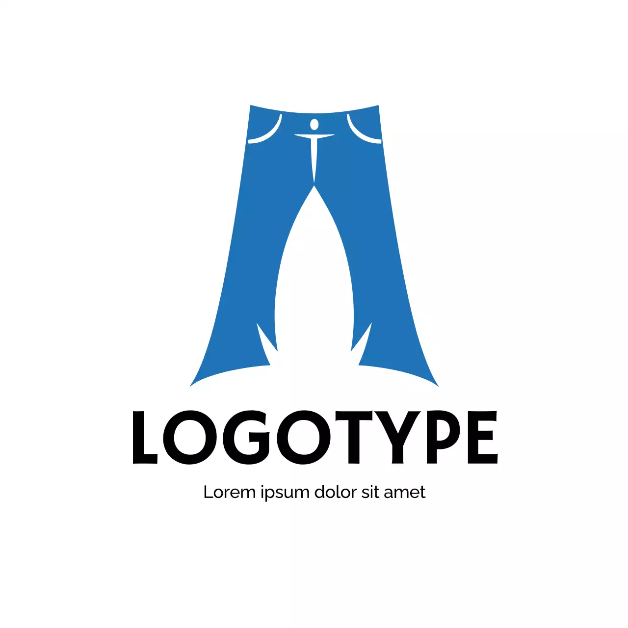 Blue Minimal Jeans Logo