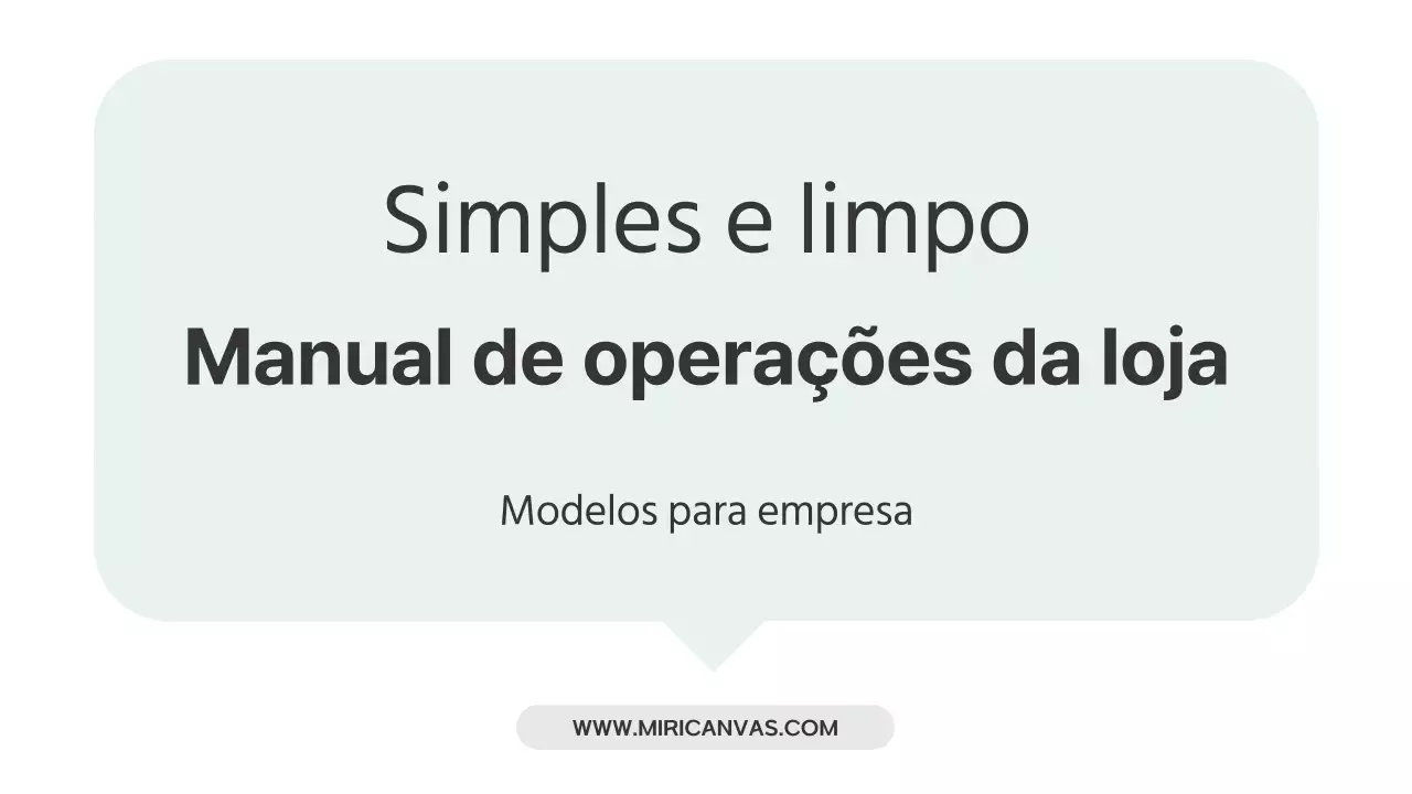 Manual de operações de loja simples Livro em branco e recursos de formação Mint