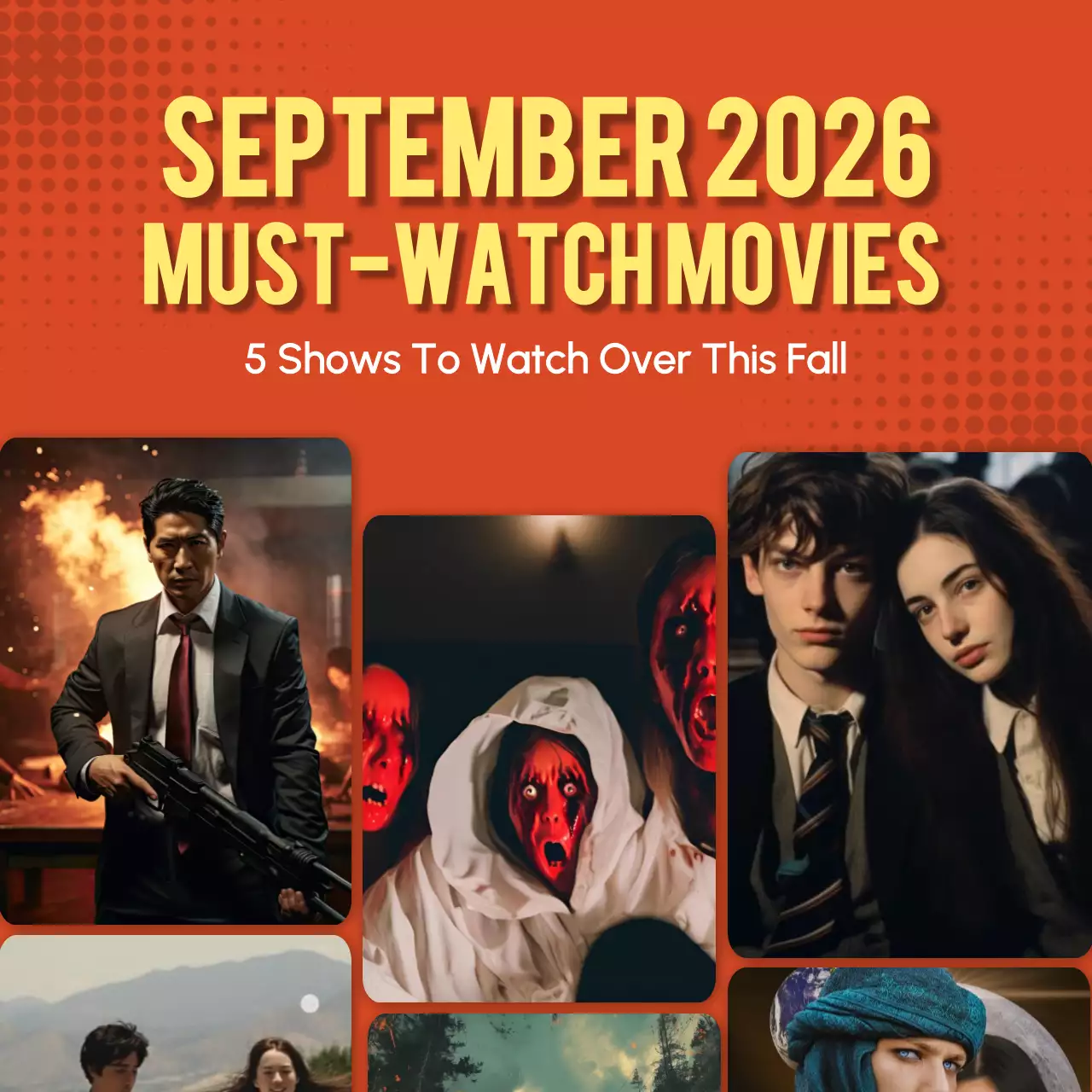 Orange Trendy Movies Promotion Social Media Post