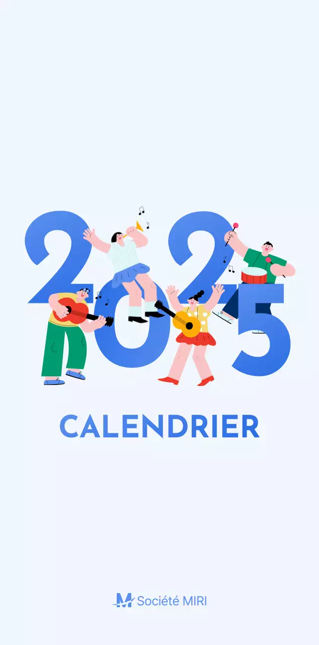 Calendrier de motivation avec des illustrations énergiques et des citations positives sur un fond bleu clair