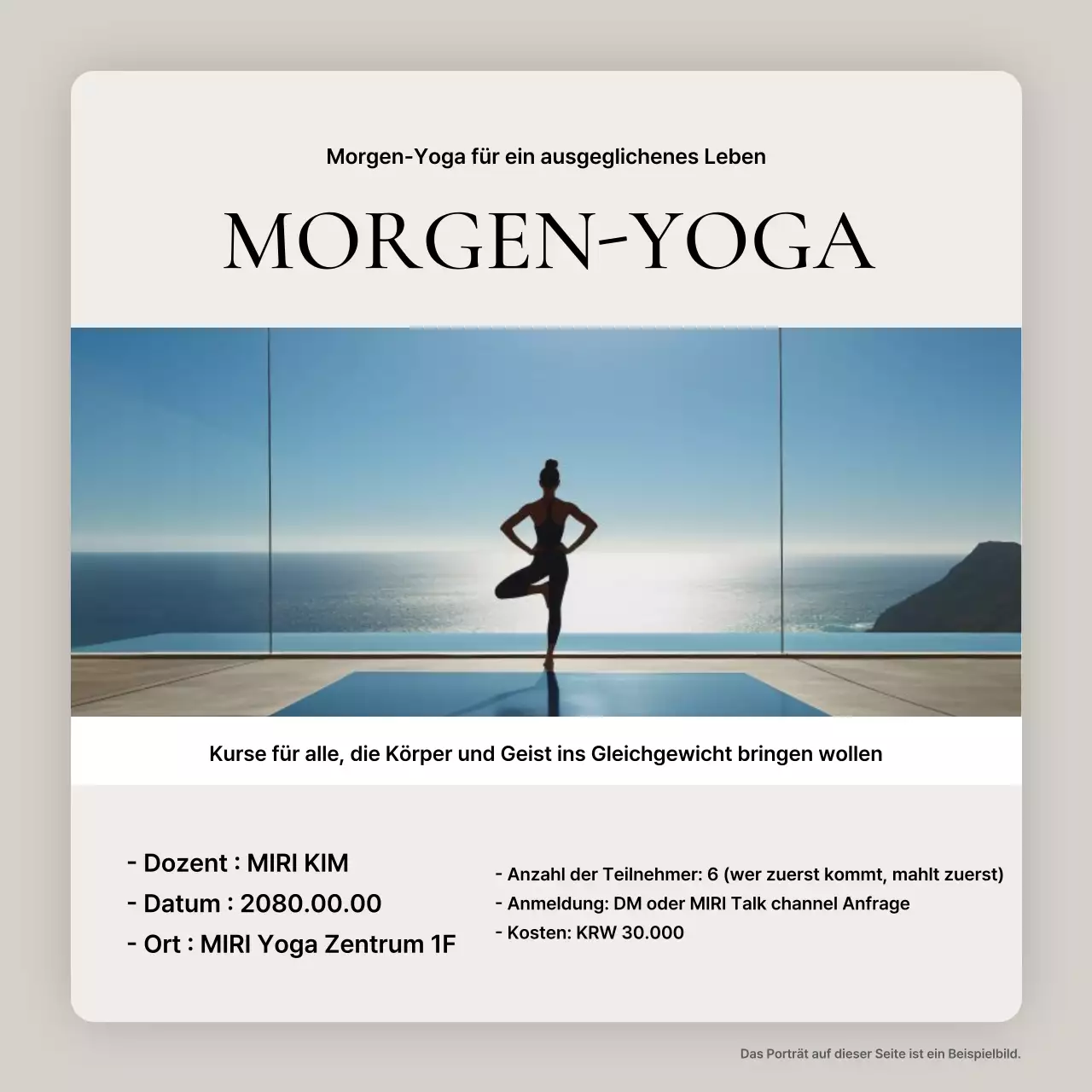 Modernes Yoga-Hong in Beige
