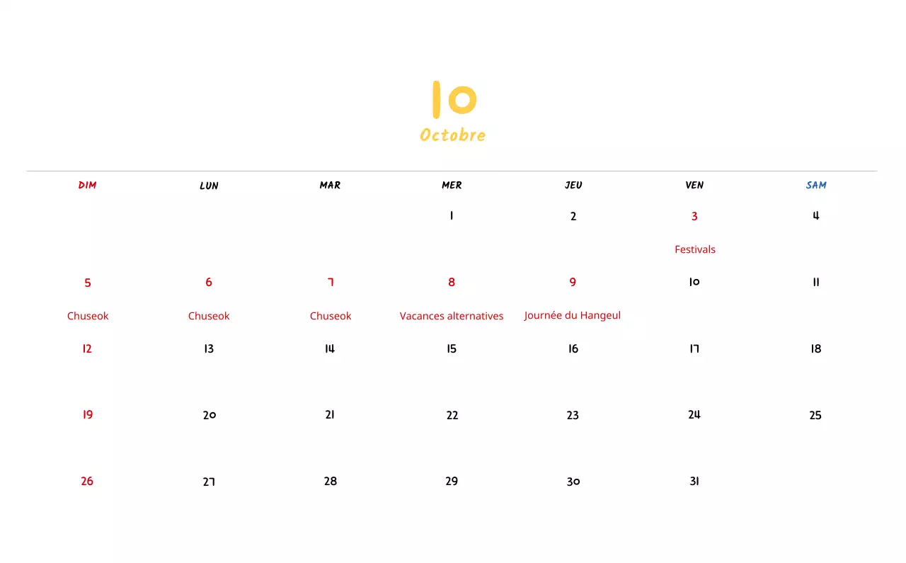 Calendrier du Nouvel An avec de jolies illustrations