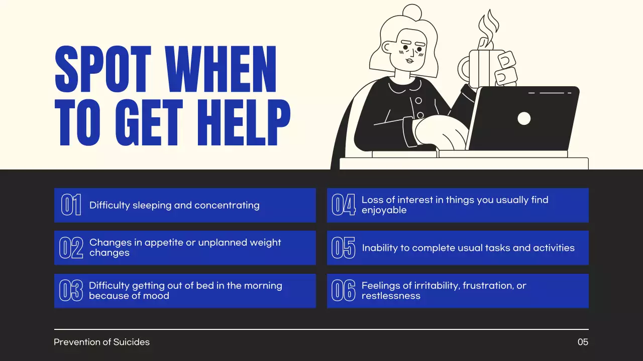 Blue Minimal Mental Health Guide Presentation