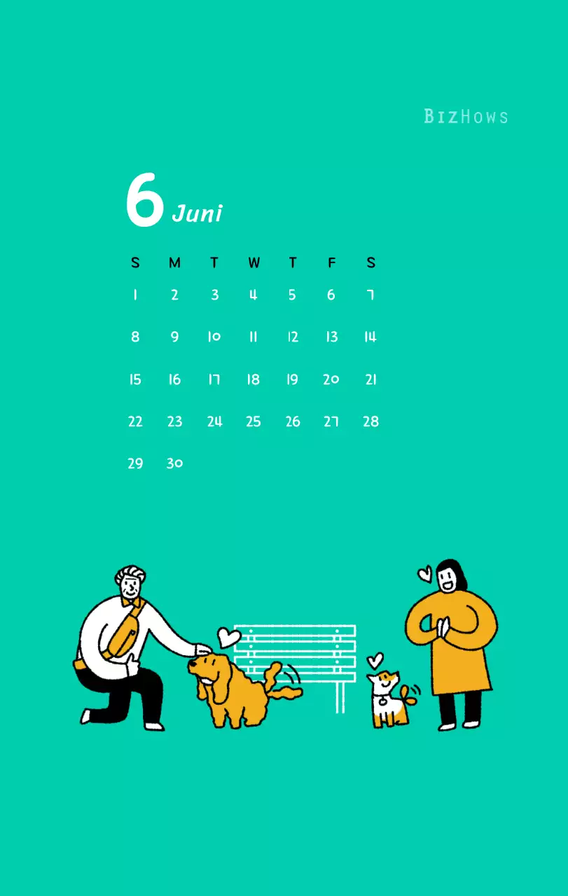 Nieuwjaarskalender met schattige illustraties
