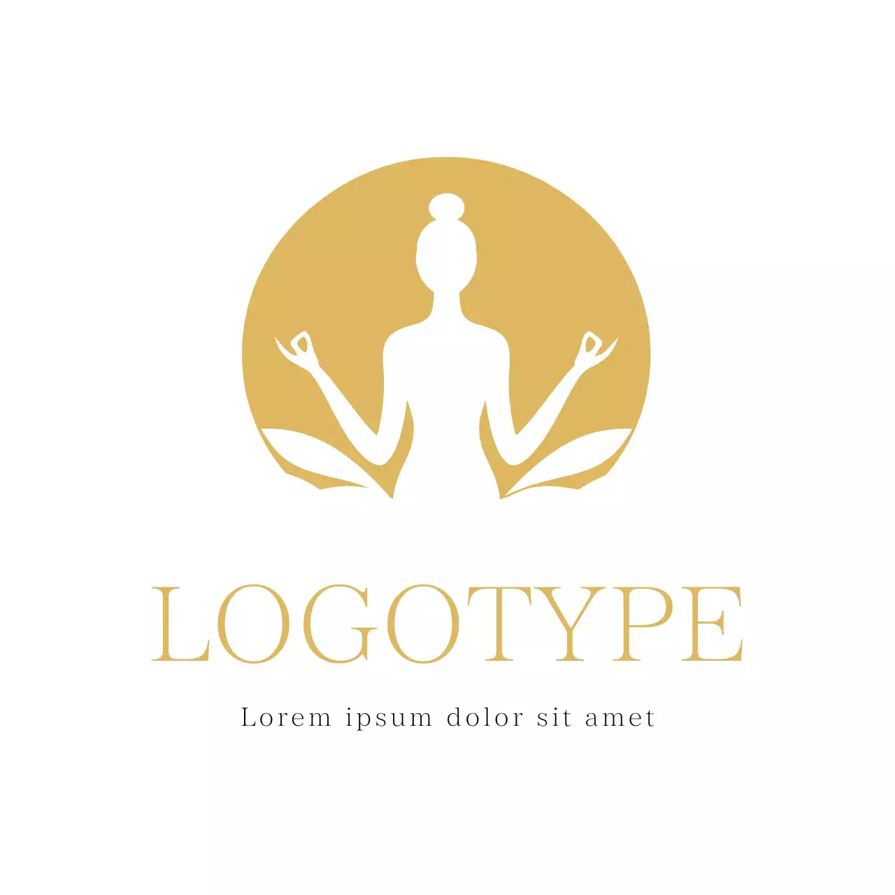 Gold Minimal Yoga Logo