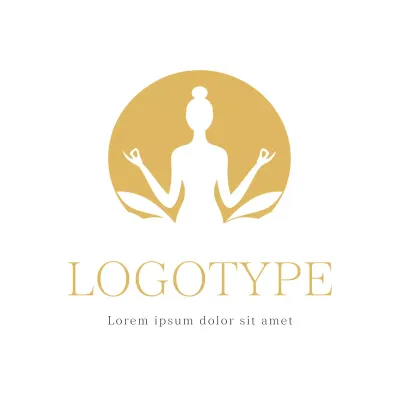 Gold Minimal Yoga Logo