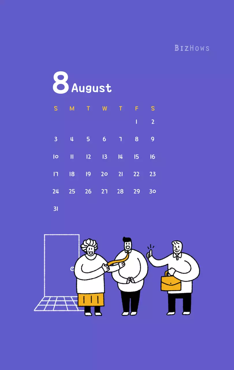 Neujahrskalender mit niedlichen Illustrationen