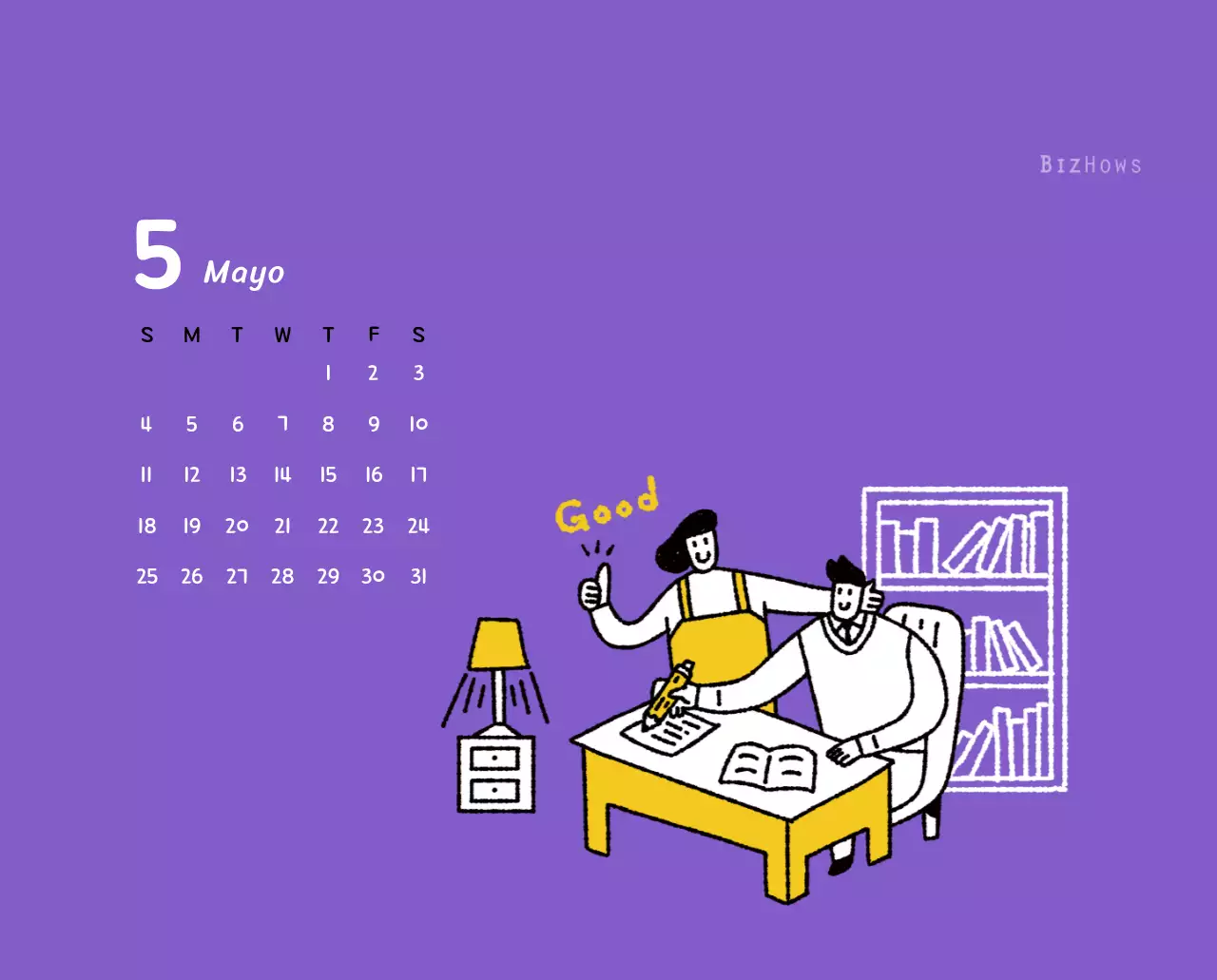 Calendario de Año Nuevo con simpáticas ilustraciones