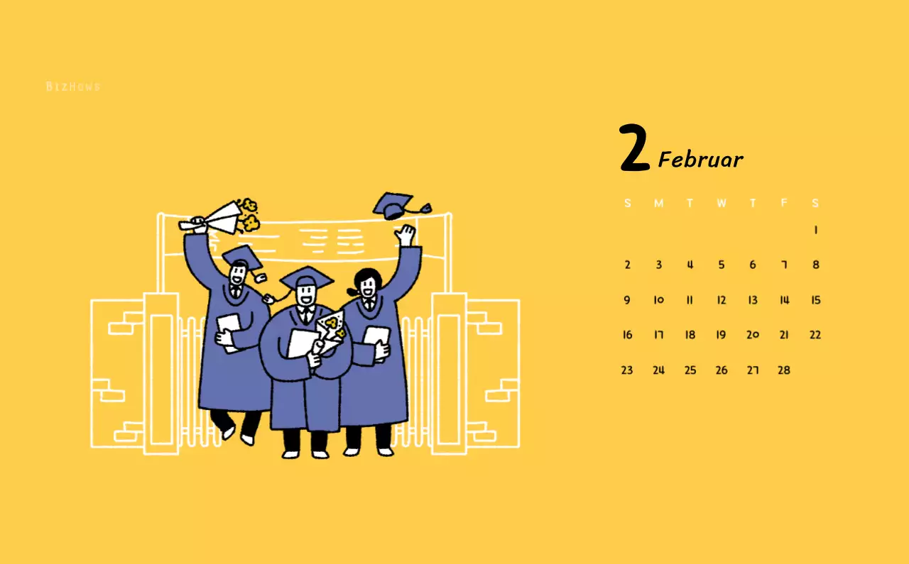 Neujahrskalender mit niedlichen Illustrationen