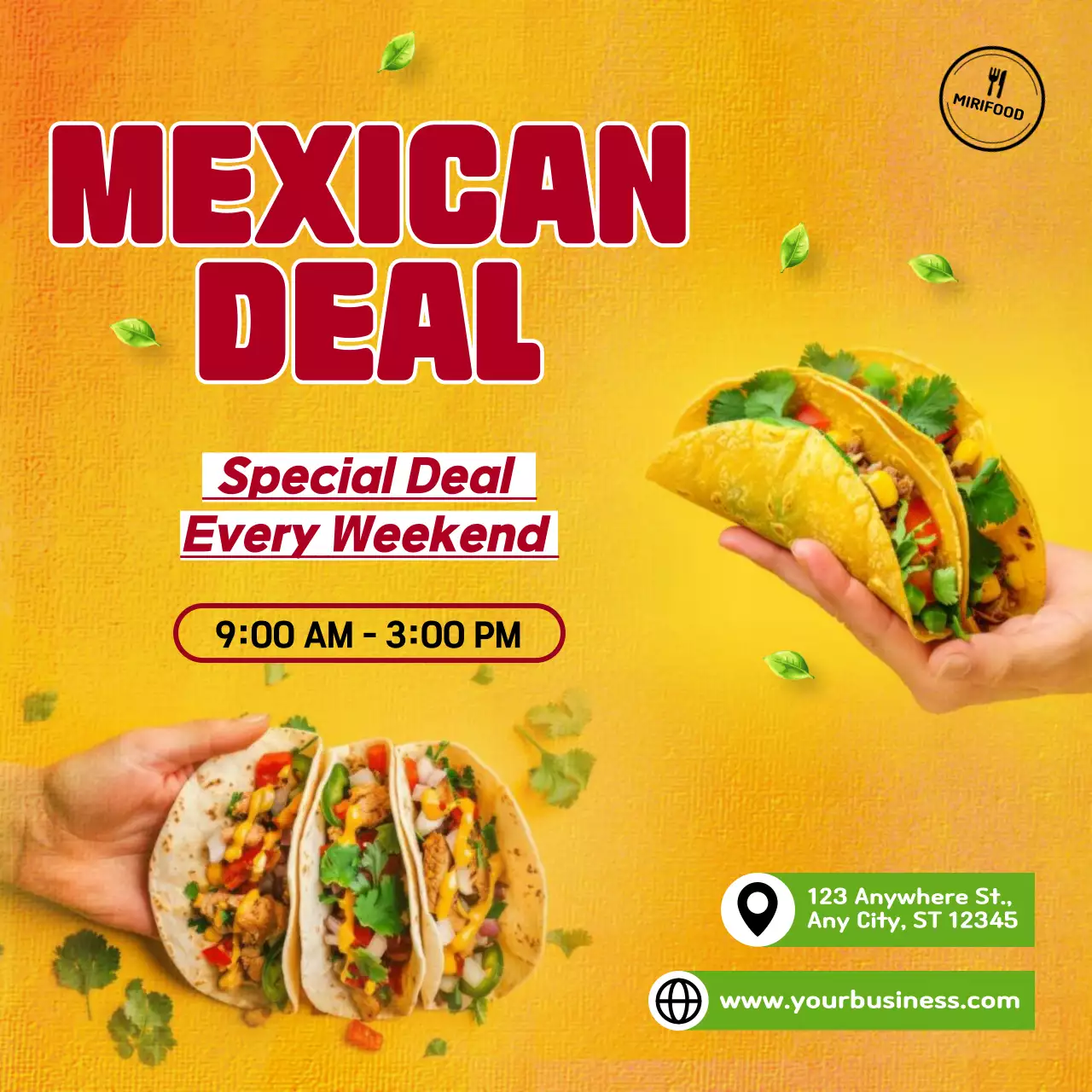 Yellow Trendy Food Promotion Social Media Post