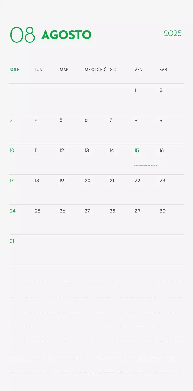 Un calendario con la foto di un cucciolo e un simpatico messaggio in colore verde.