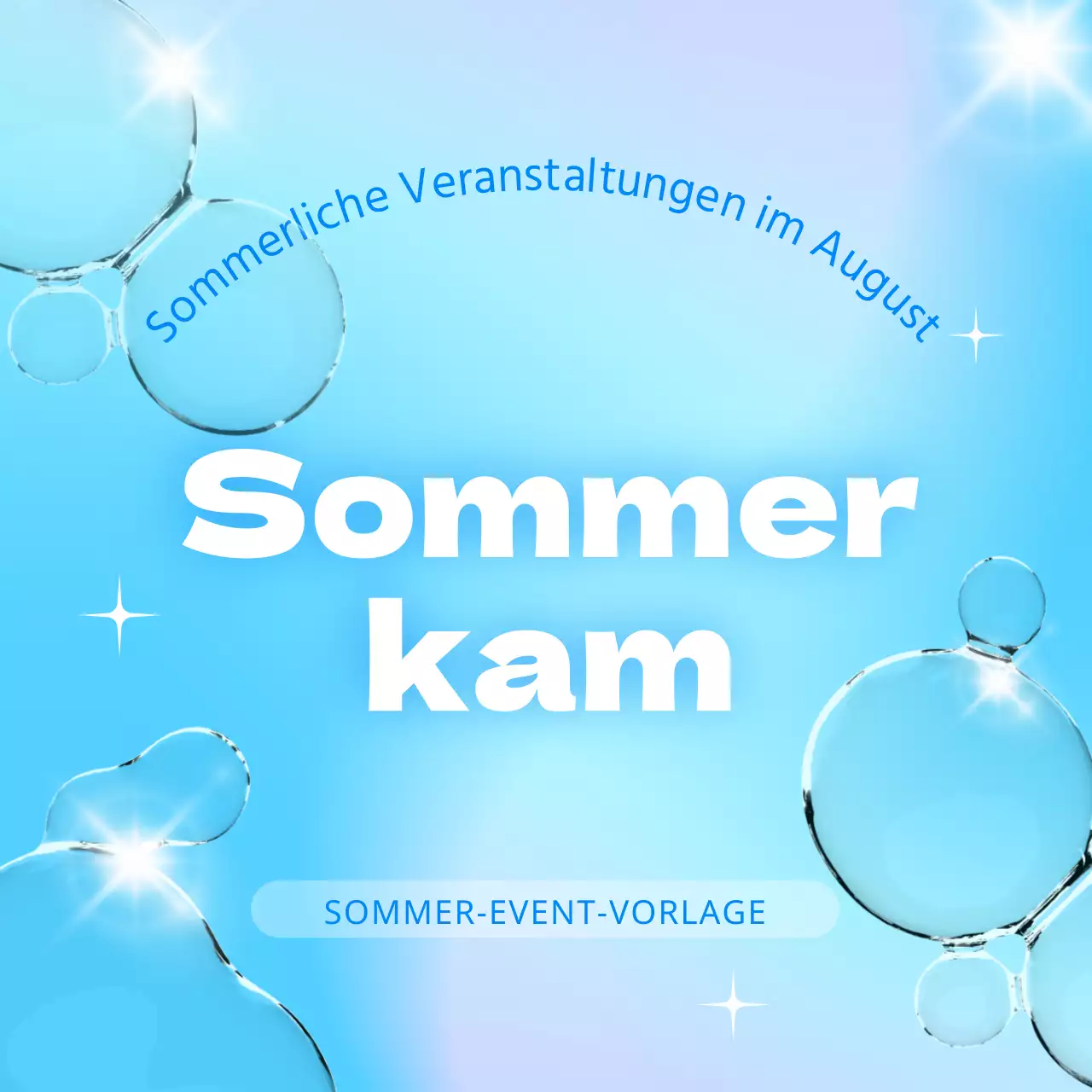 Werben Sie für eine schöne Sommerveranstaltung in Blau und Weiß
