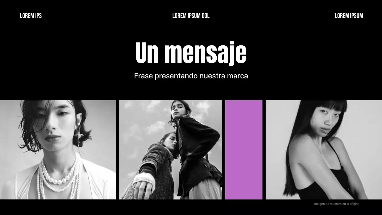 Una sencilla declaración de marca en negro y morado