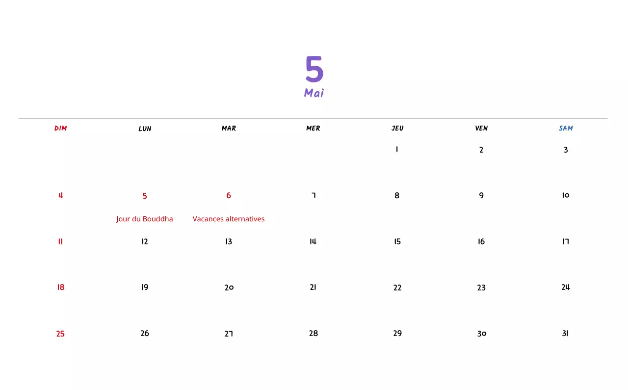 Calendrier du Nouvel An avec de jolies illustrations