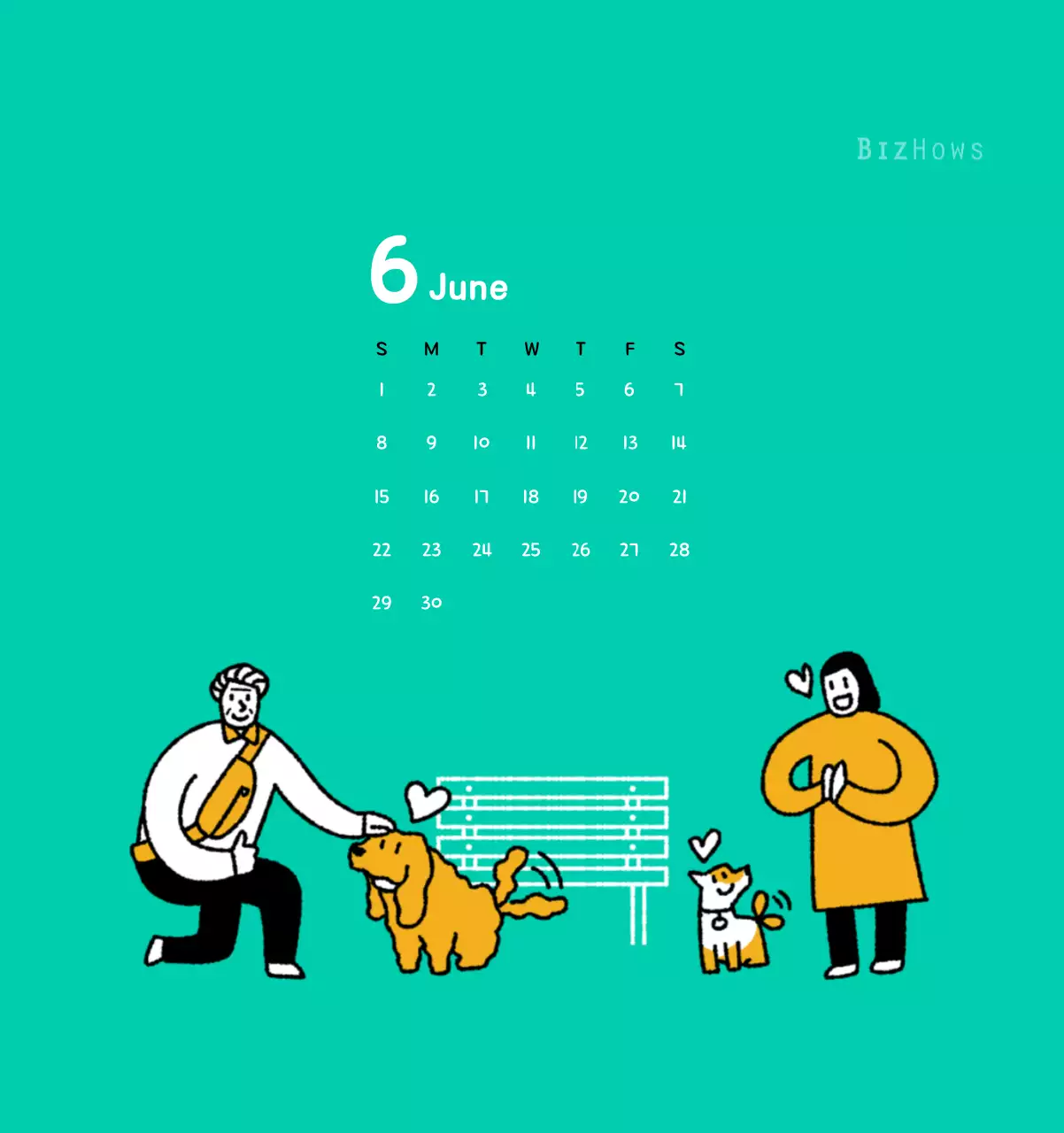 New Year's calendar with cute illustrations