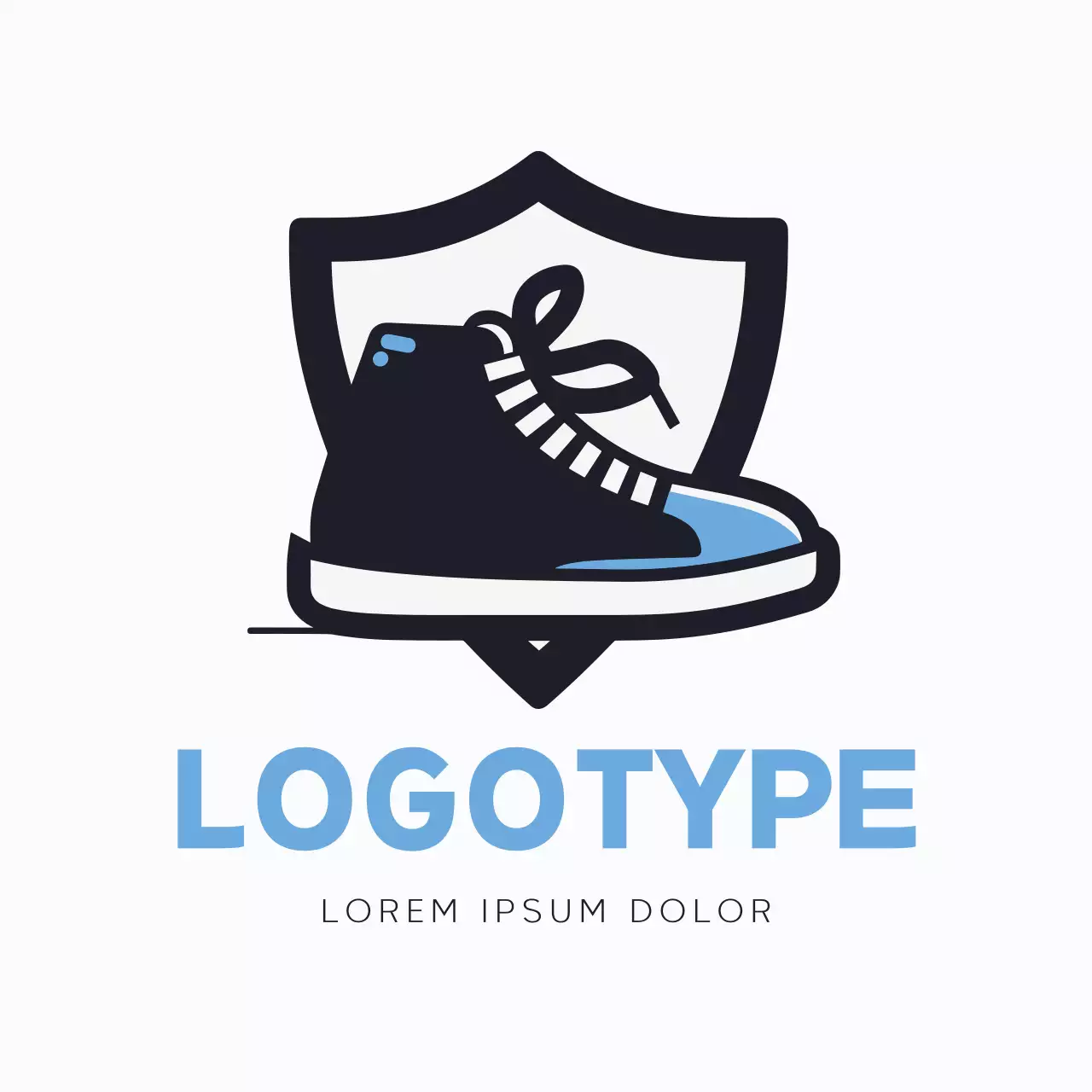 Blue Minimal Sneaker Logo