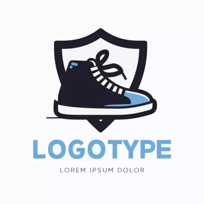Blue Minimal Sneaker Logo