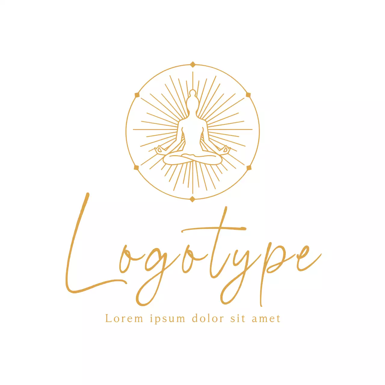 Gold Minimal Meditation Logo