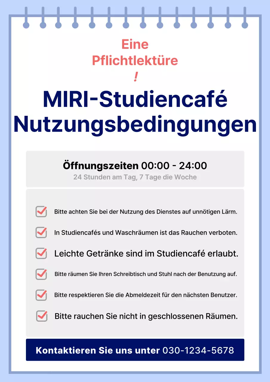 Rot-blaues modernes Studiencafé im Stadtzentrum